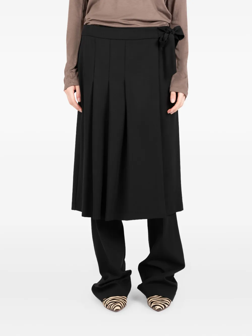 

Юбка миди А-силуэта с запахом Société Anonyme, черный