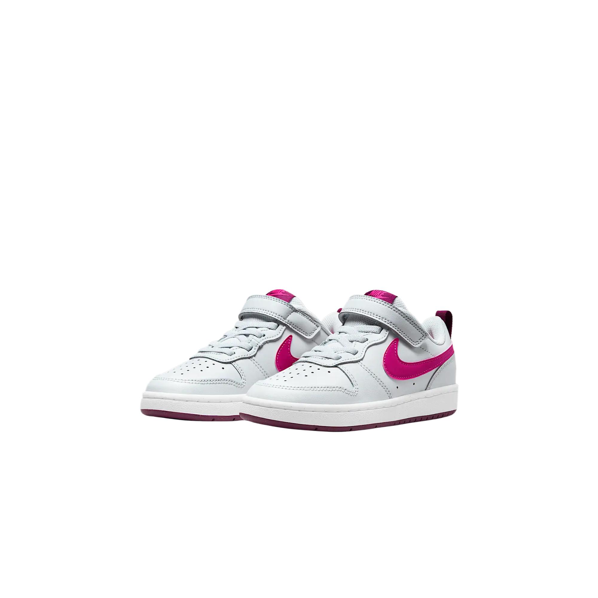 Nike Детские низкие скейтбордные кроссовки Court Borough, серые и розовые — фото 4