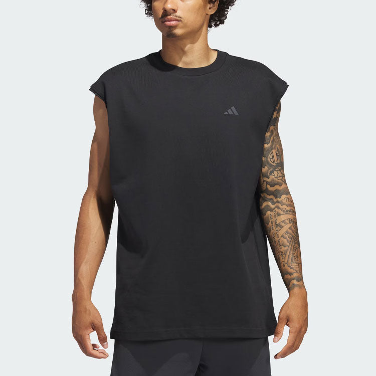 Спортивный топ adidas Select Warm-Up Tank Top Logo 'Black' IM4220, черный — фото 2