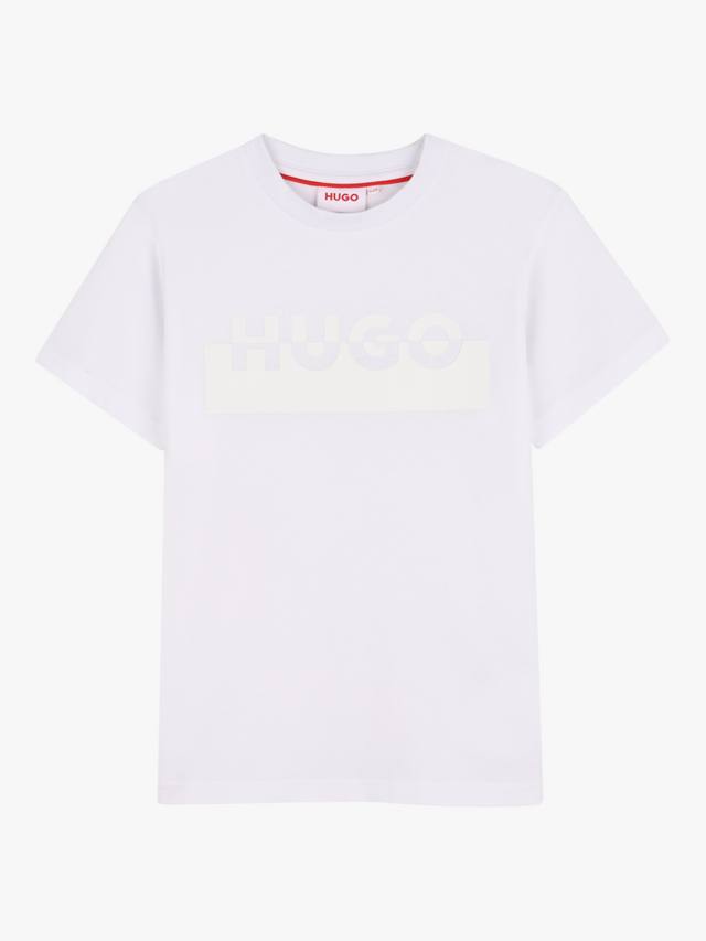 

Детская хлопковая футболка с коротким рукавом HUGO BOSS, White