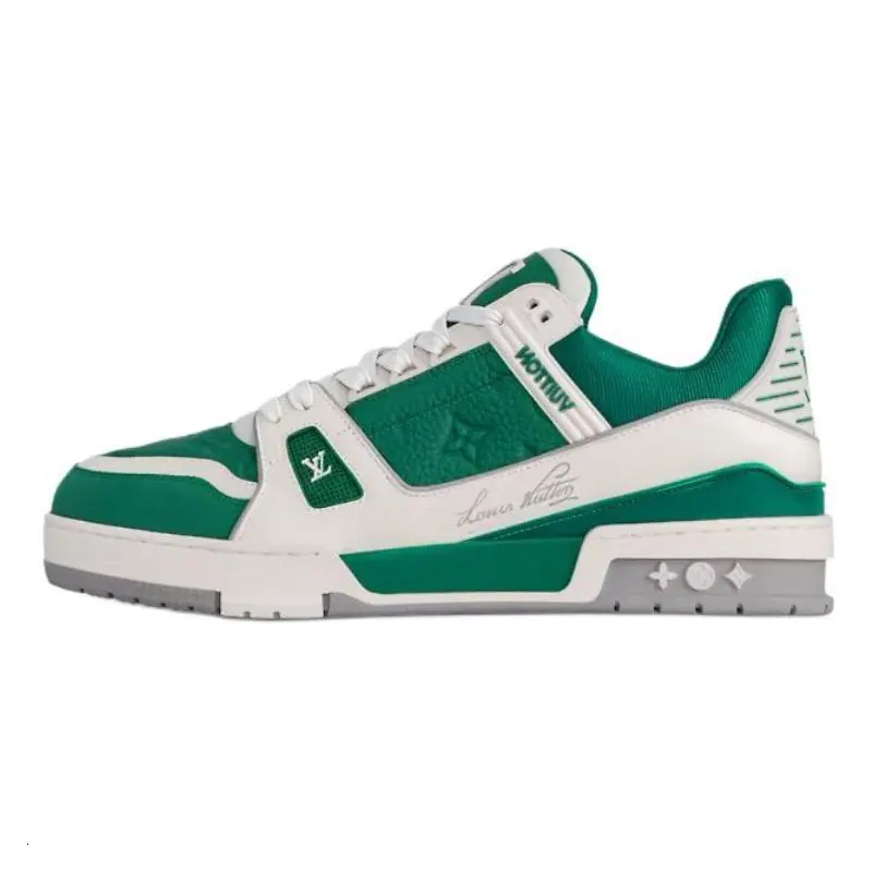 LOUIS VUITTON Кроссовки для скейтбординга Trainer Low-Top, женские, зеленые