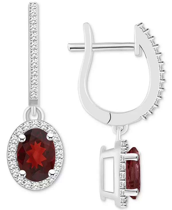 

Серьги-Подвески с застежкой-рустиком из стерлингового серебра с родолитовым гранатом (1-7/8 карата tw) и бриллиантами (1/3 карата tw) (также с цитрином, голубым топазом, аметистом, перидотом и опалом) Macy'S, garnet