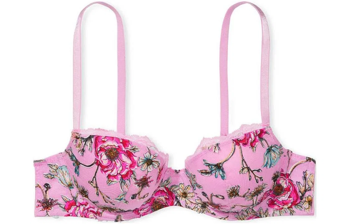 Бюстгальтер с цветочной вышивкой Victoria's Secret розовый