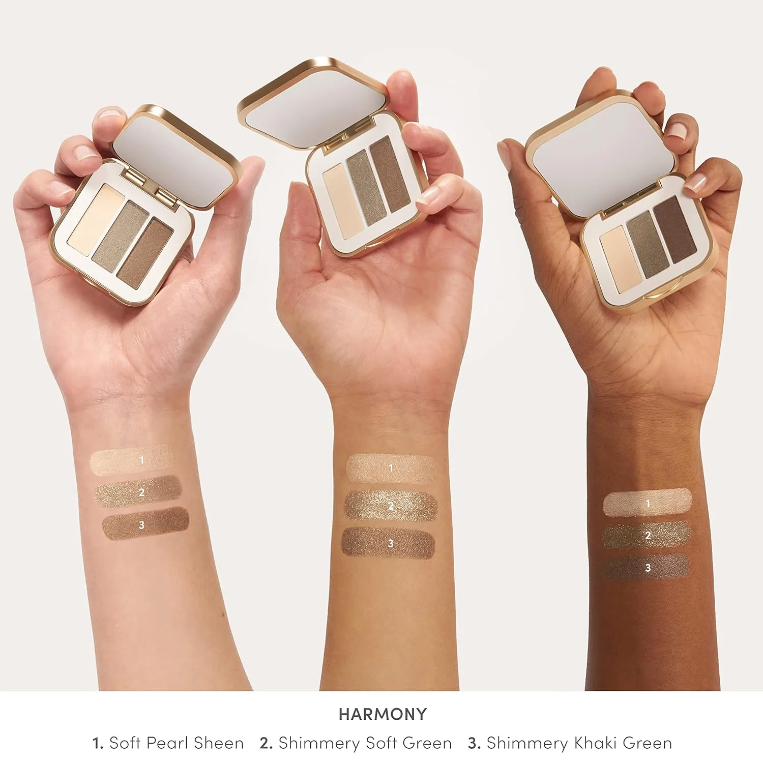 Тени для век Jane Iredale PurePressed Eye Shadow Triple, высокопигментированные минеральные тени для век, стойкая формула, предотвращающая скатывание, безопасны для чувствительной кожи вокруг глаз., Harmony — фото 4