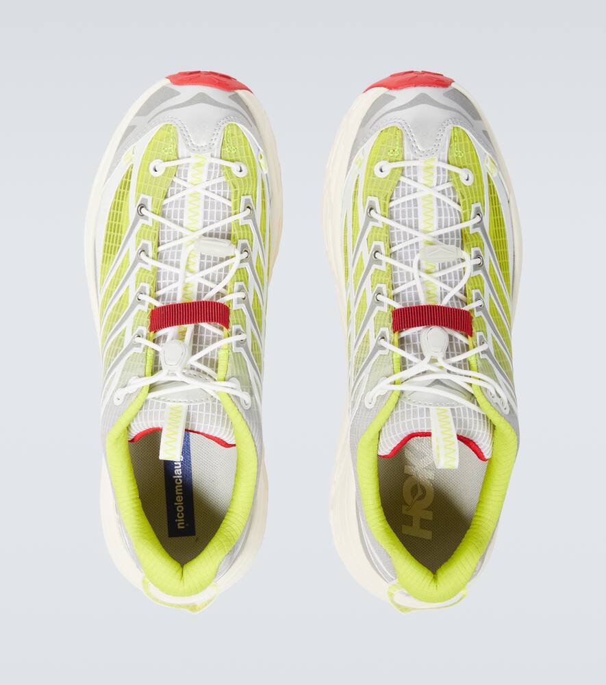 Кроссовки Nicole McLaughlin Mafate Speed Three2 Hoka One One, White/Neon Yellow — фото 4