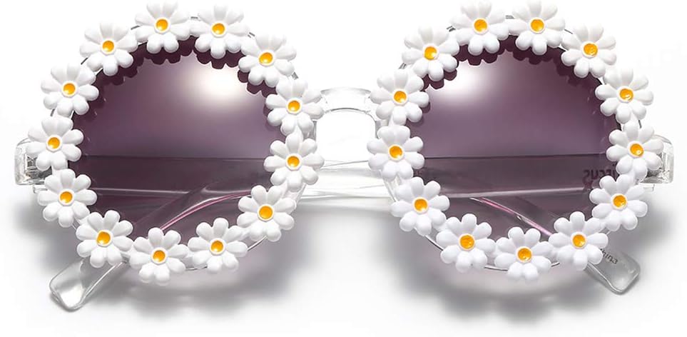 

Солнцезащитные очки Dollger Daisy для женщин, круглые, с цветочным рисунком, модные, для рейв-вечеринок, дискотек, фестивалей, ретро, ​​подарок для девушек…, A:gradient Black