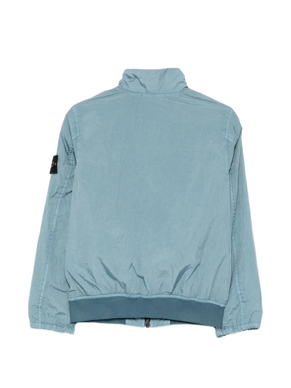 Куртка со стоячим воротником и нашивкой с логотипом Stone Island Junior, синий — фото 2