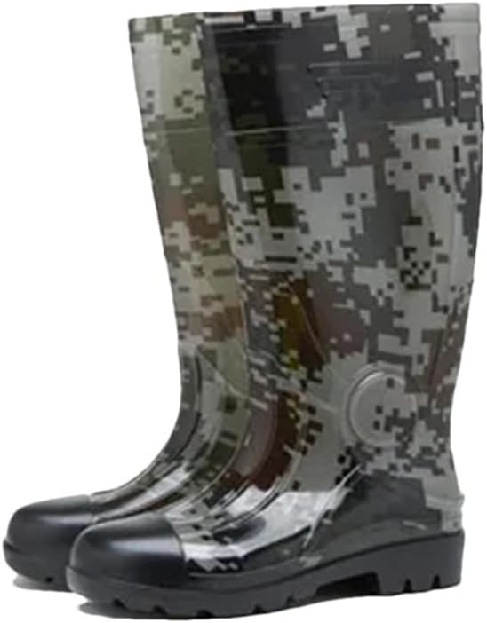 

Резиновые сапоги Wjnvfioo Camo1 с низким каблуком, противоскользящие, мужские, средние по голени, водонепроницаемые и дождевые ботинки, 8.5 5