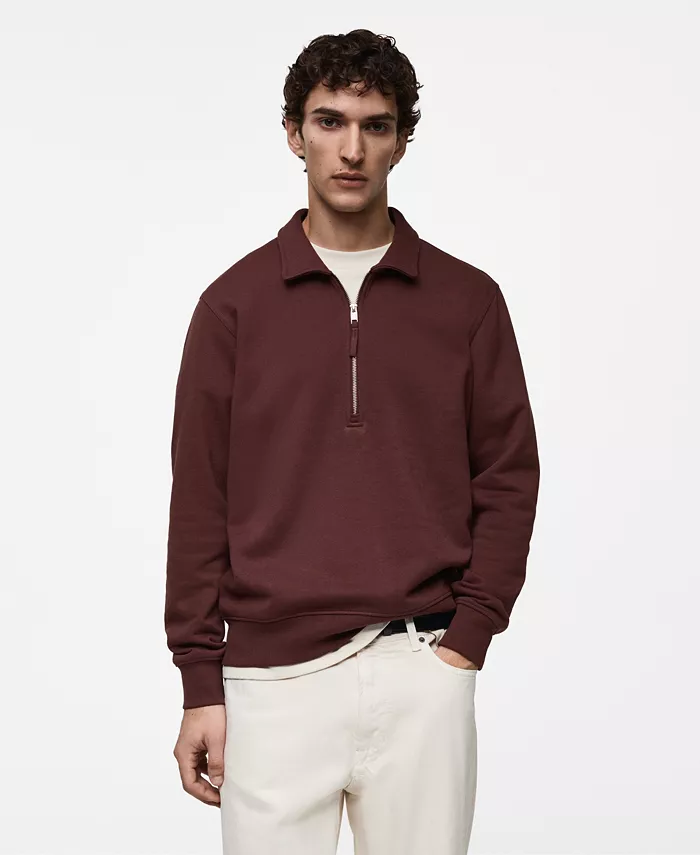 

Мужской хлопковый свитшот Regular-Fit MANGO, красный