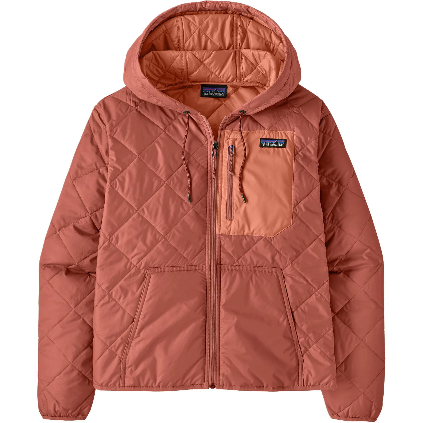 Женская стеганая пуховая куртка с ромбовидным рисунком Patagonia, tao gong красный/ptre