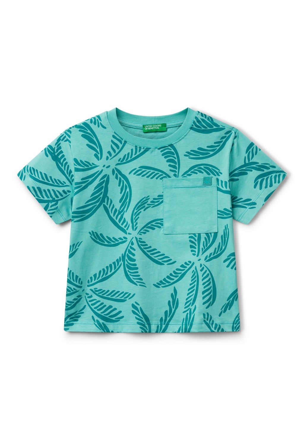 

Футболка с принтом WITH TROPICAL United Colors of Benetton, зеленый
