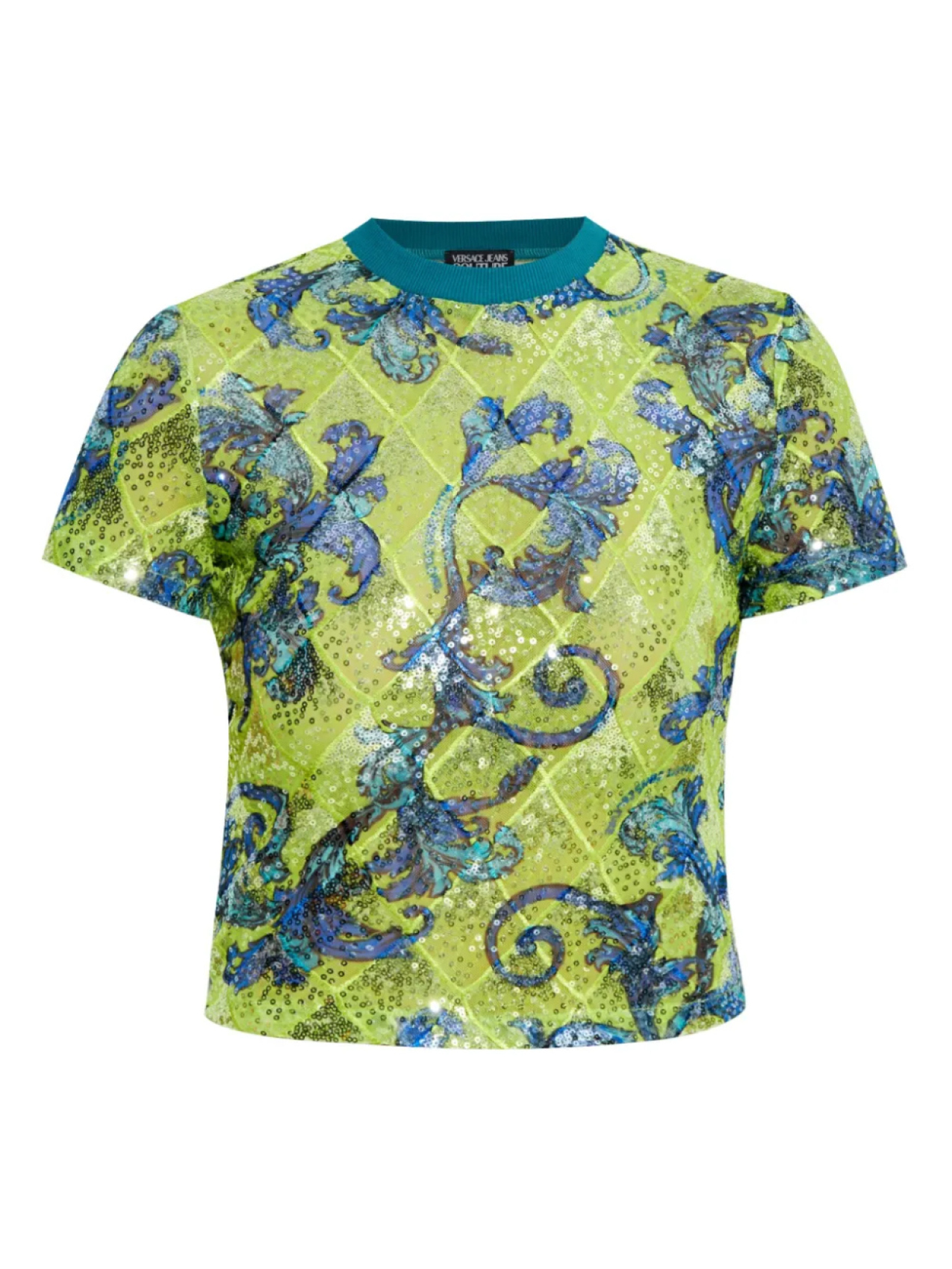 

Футболка, украшенная пайетками Versace Jeans Couture, зеленый