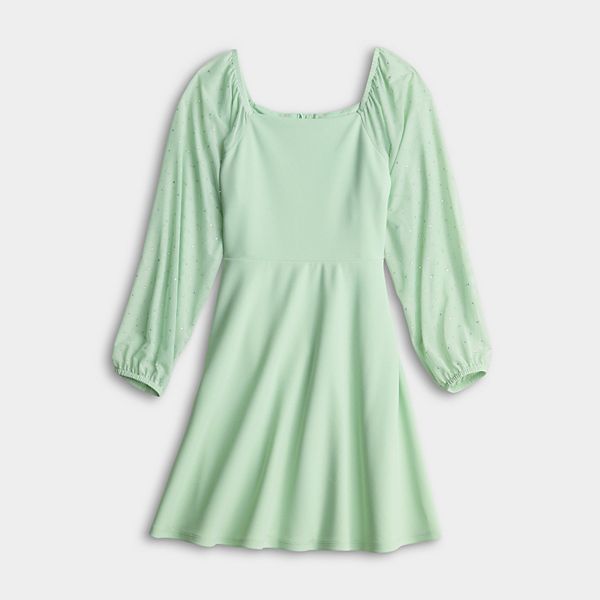 

Детское платье с пайетками и прозрачными рукавами Speechless