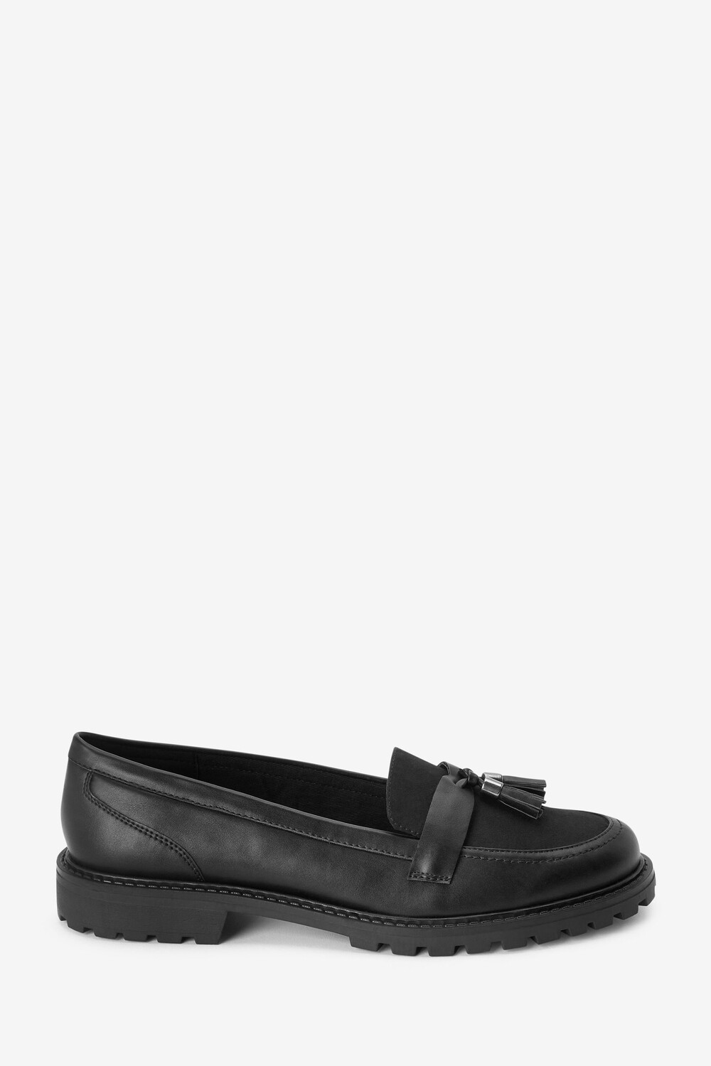 Лоферы Forever Comfort на толстой подошве и декоративной бахромой Next, черный