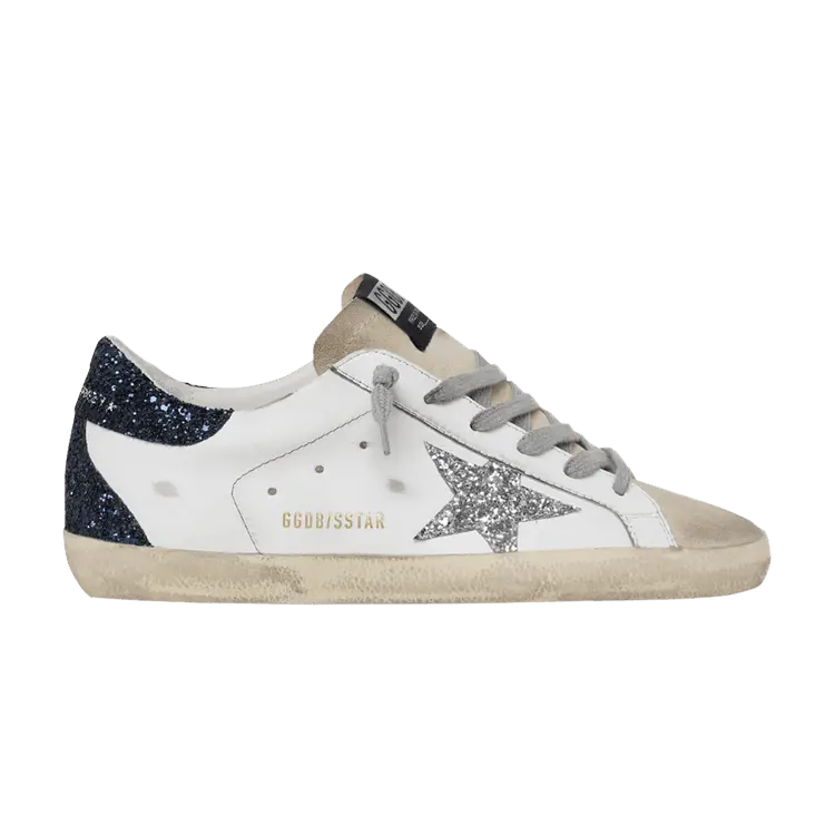 

Кроссовки Golden Goose Wmns Superstar White Silver Blue Glitter, белый