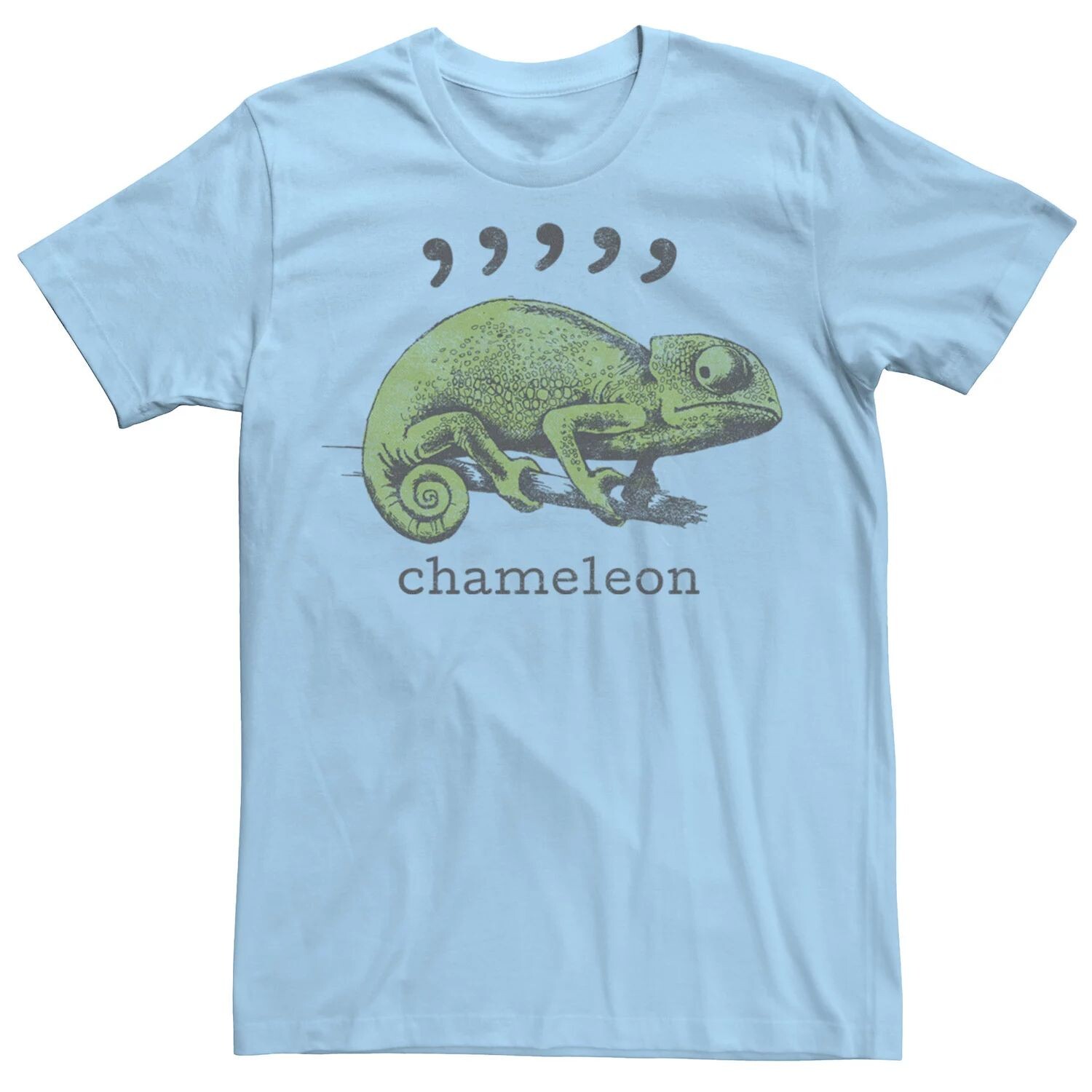 

Мужская футболка с портретом Comma Chameleon Licensed Character, светло-синий