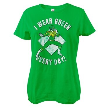 

Футболка Power Rangers I Wear Green Every Day Girly Tee, зеленый