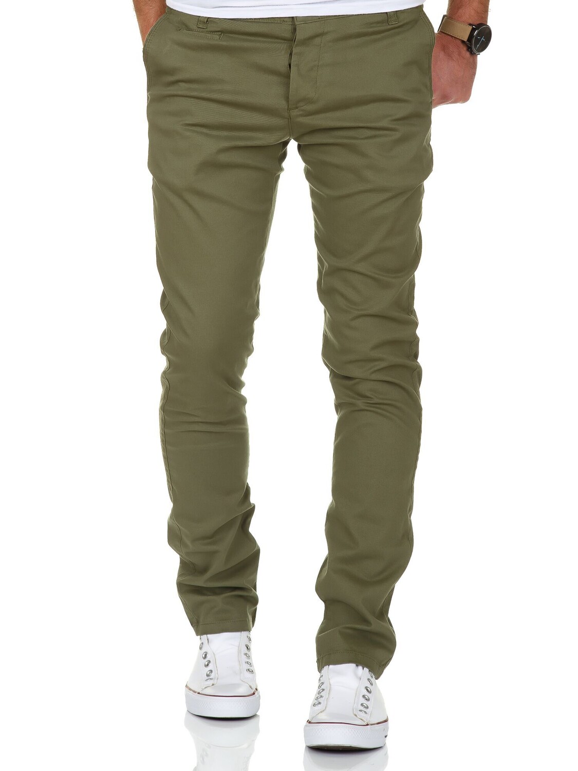 

Брюки чинос Amaci&Sons Slim Fit mit Stretch ATLANTA, оливковый
