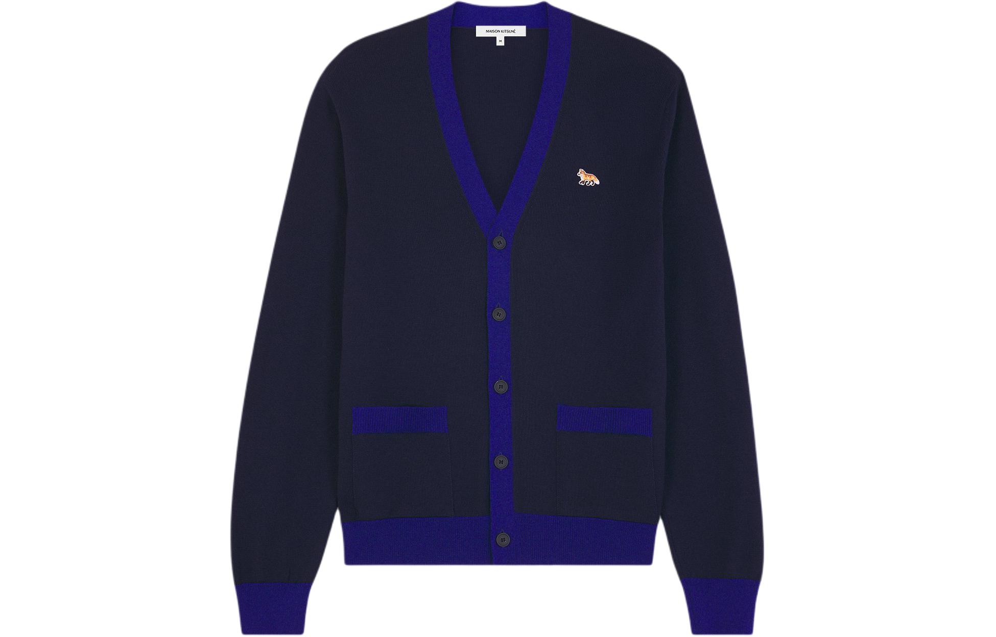 

Детский кардиган Maison Kitsuné с нашивками в виде лисичек на пуговицах Maison Kitsune, ink синий