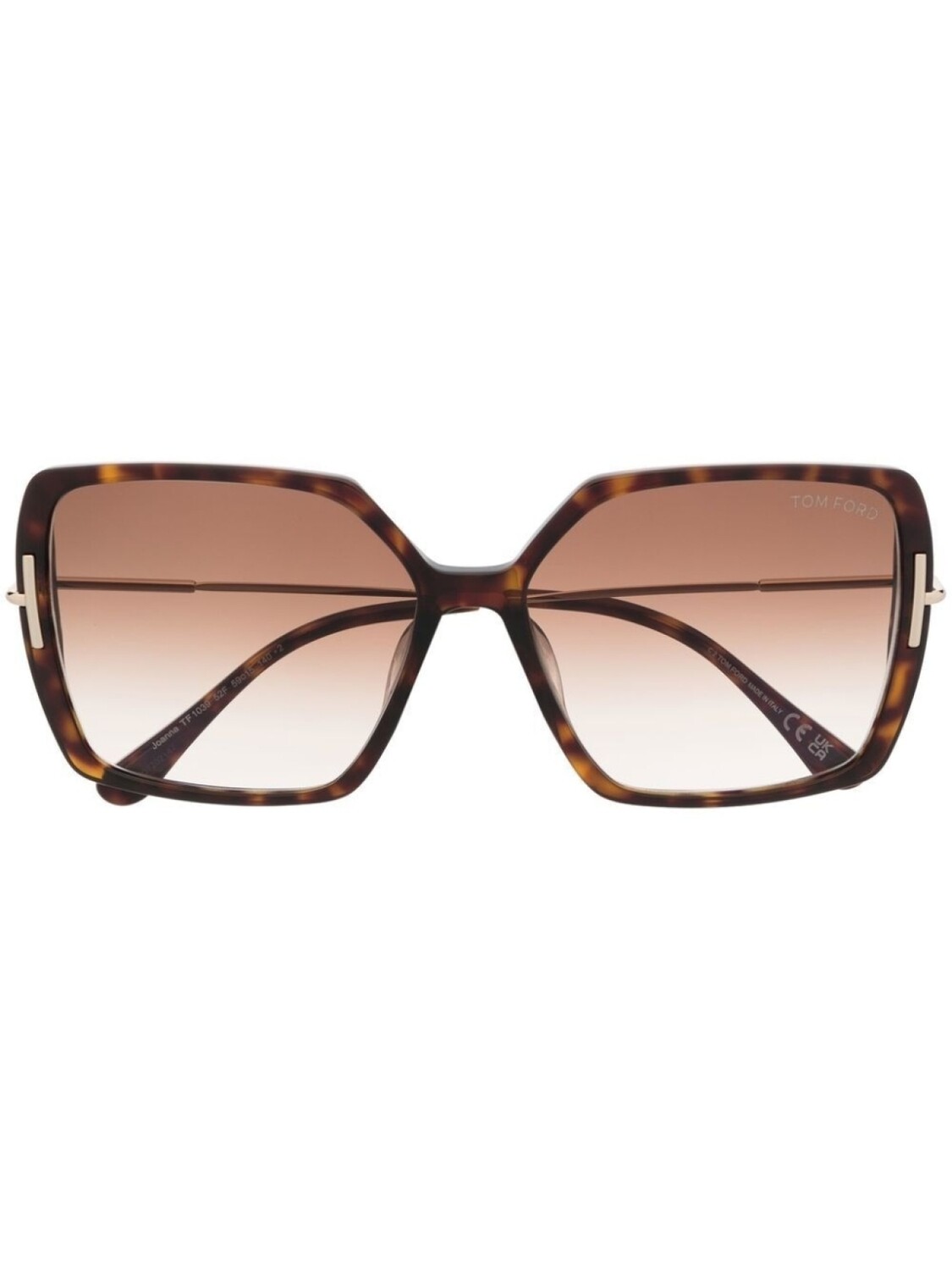 

TOM FORD Eyewear солнцезащитные очки в массивной квадратной оправе, коричневый