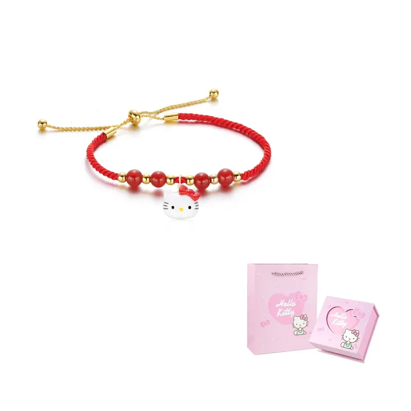 

Браслеты для женщин из сплава и полиэстера Sanrio, hello kitty bracelet[lucky красный string]