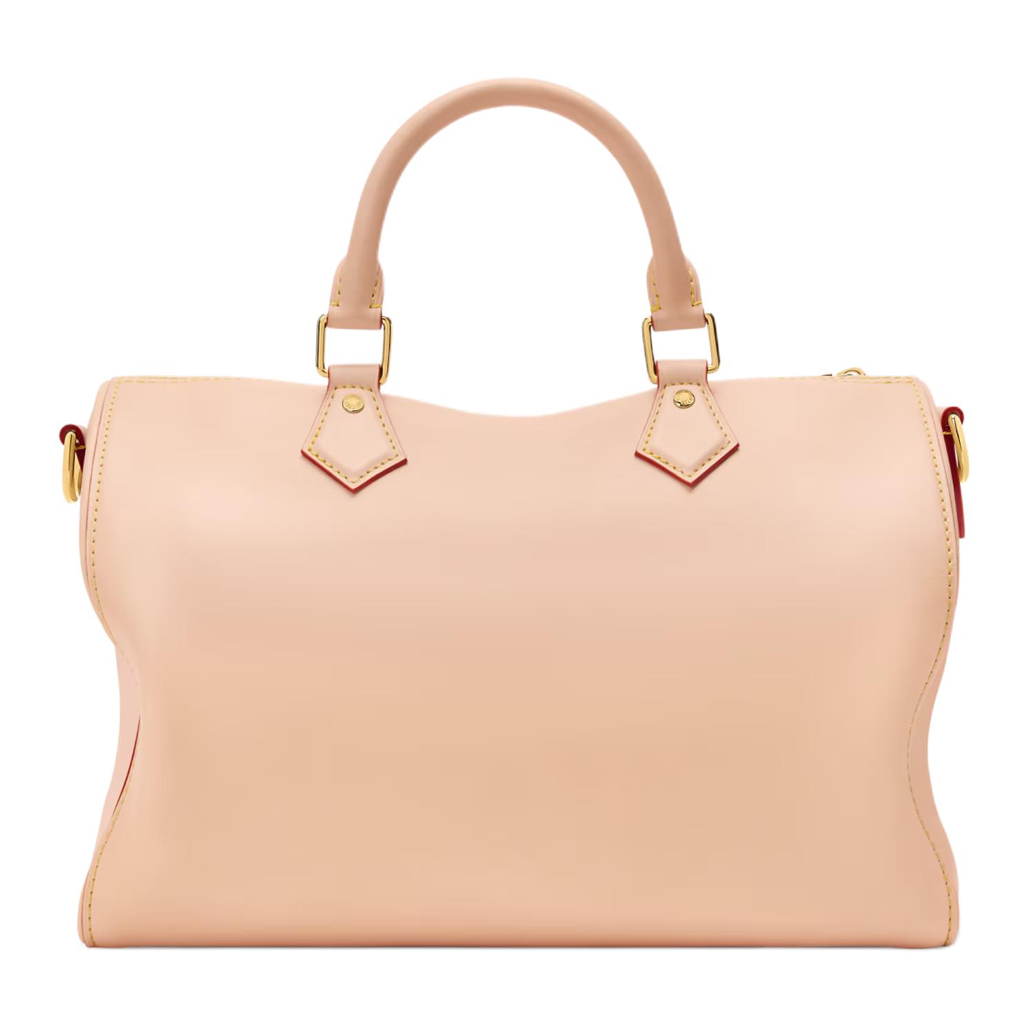 LOUIS VUITTON Сумка через плечо Speedy Soft из коровьей кожи, кроссбоди, женская, бежевая — фото 3
