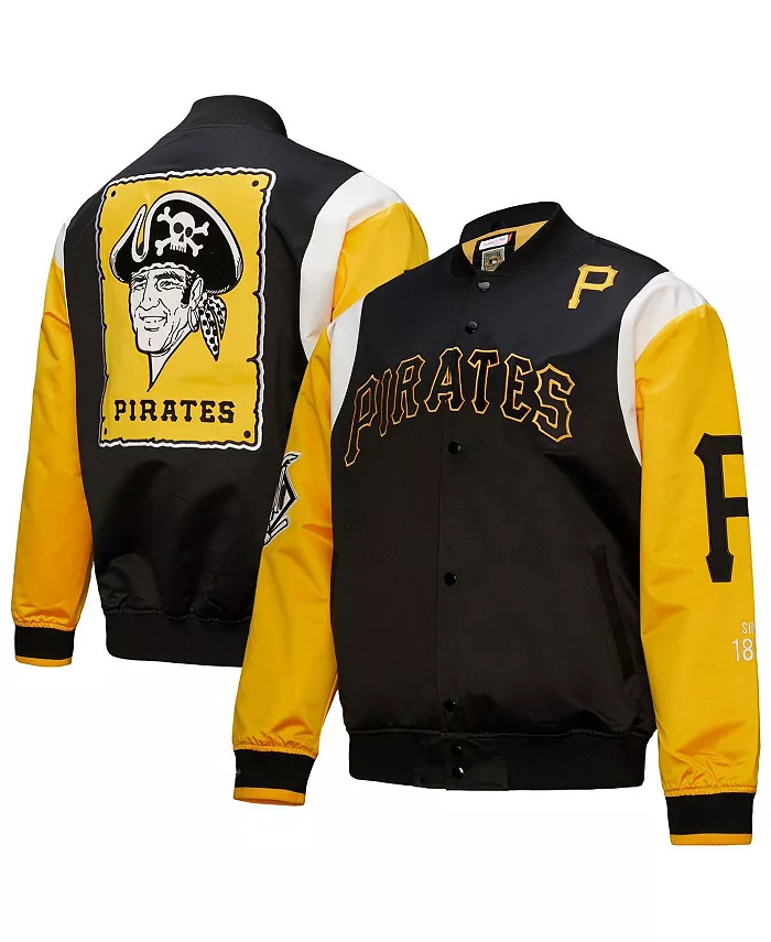 

Мужская черно-золотая бейсбольная куртка Pittsburgh Pirates Cooperstown Collection Team Origins на полной молнии, атласная Mitchell & Ness