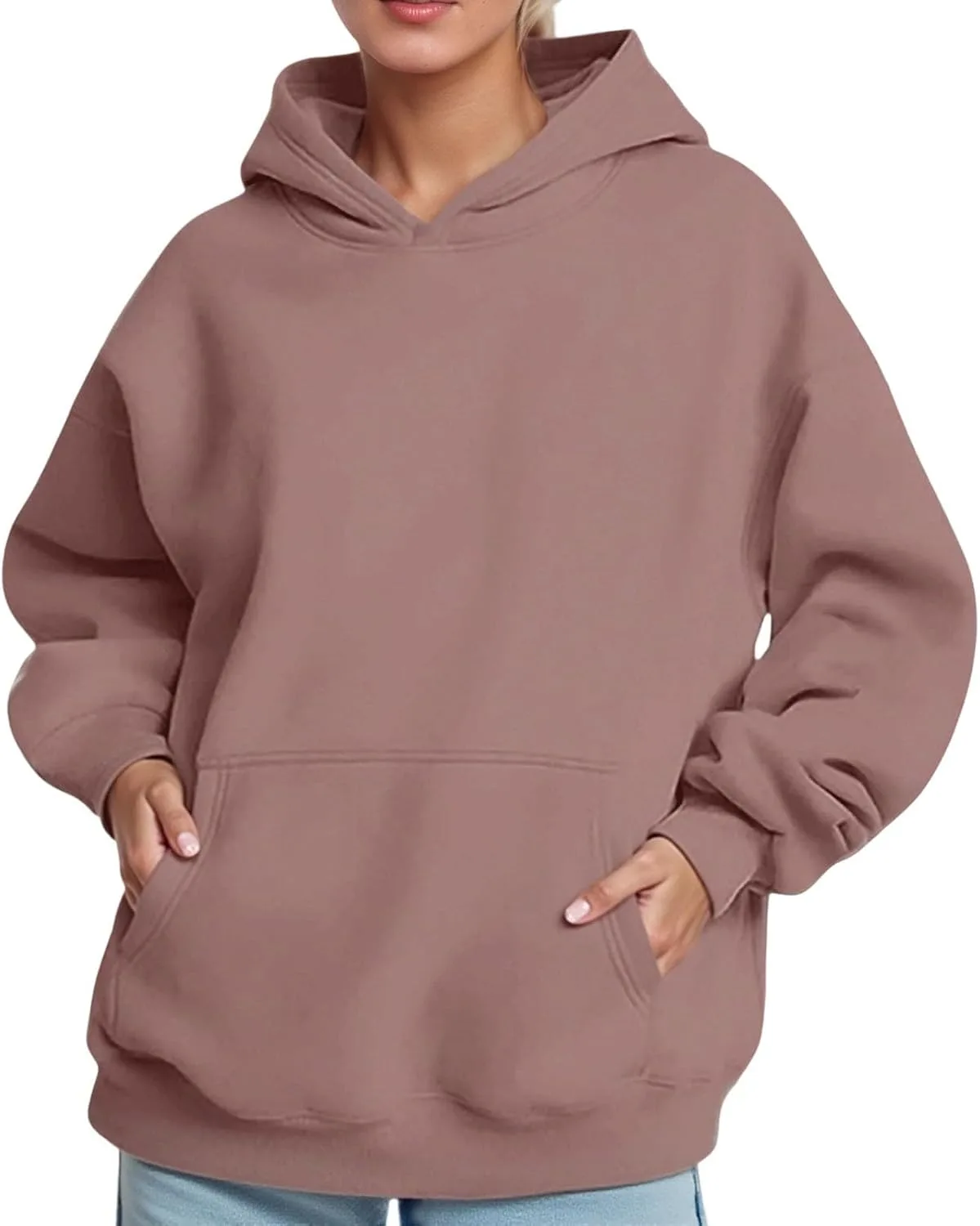 

Franterd худи оверсайз для женщин, длинный рукав, plain