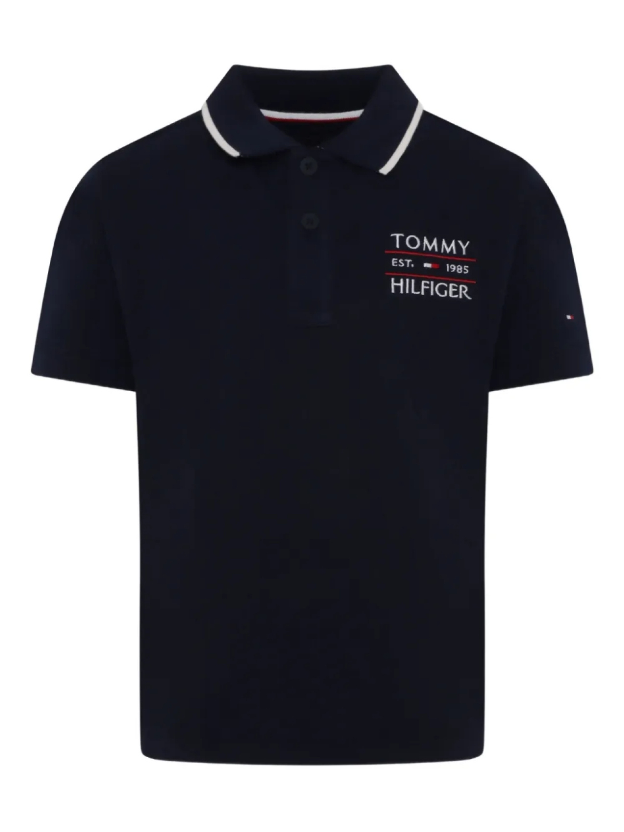 

Рубашка поло с контрастным воротником Tommy Hilfiger Junior, синий