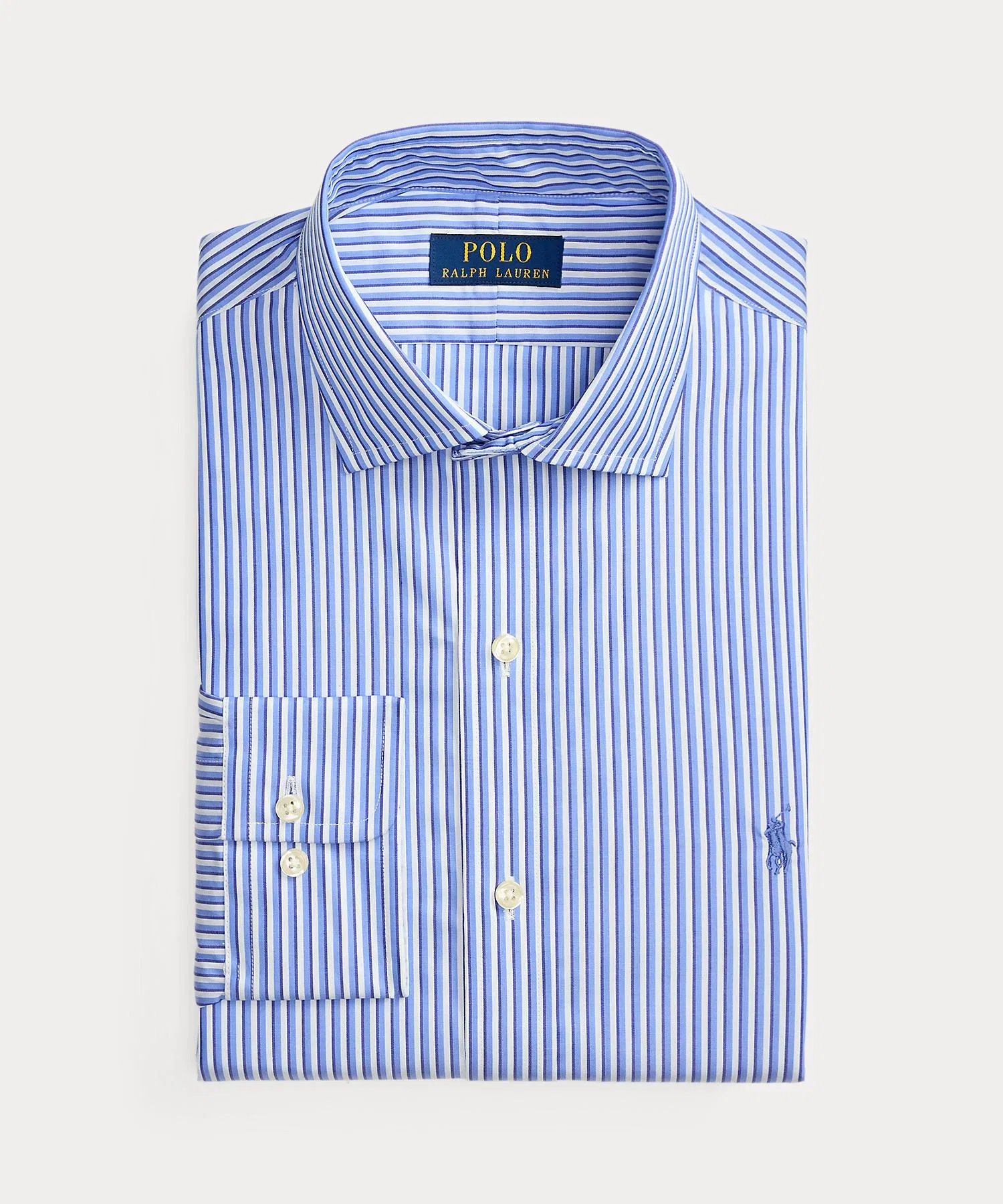 Мужская рубашка в полоску POLO RALPH LAUREN Custom Fit синяя — фото 2