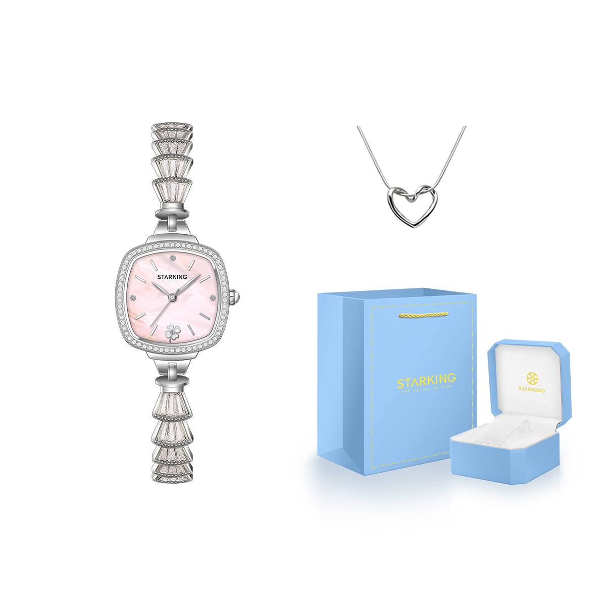 

STARKING Часы Quartz Movement Stainless Steel Watchband Watch Women's Watch Mother of Pearl Color Watch Dial