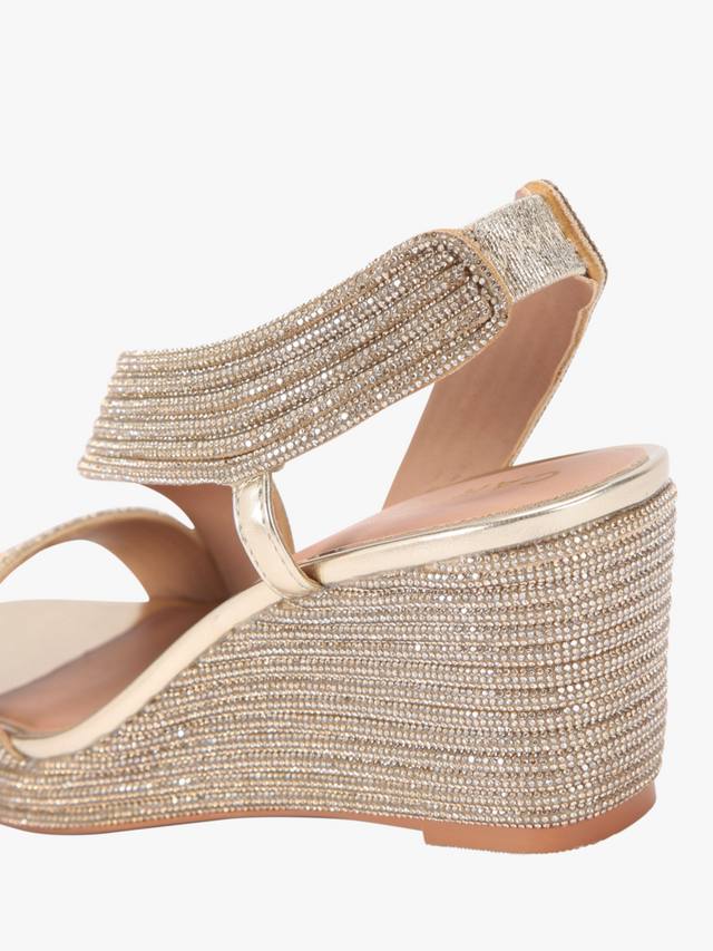Праздничные сандалии на танкетке Carvela, золотой — фото 4