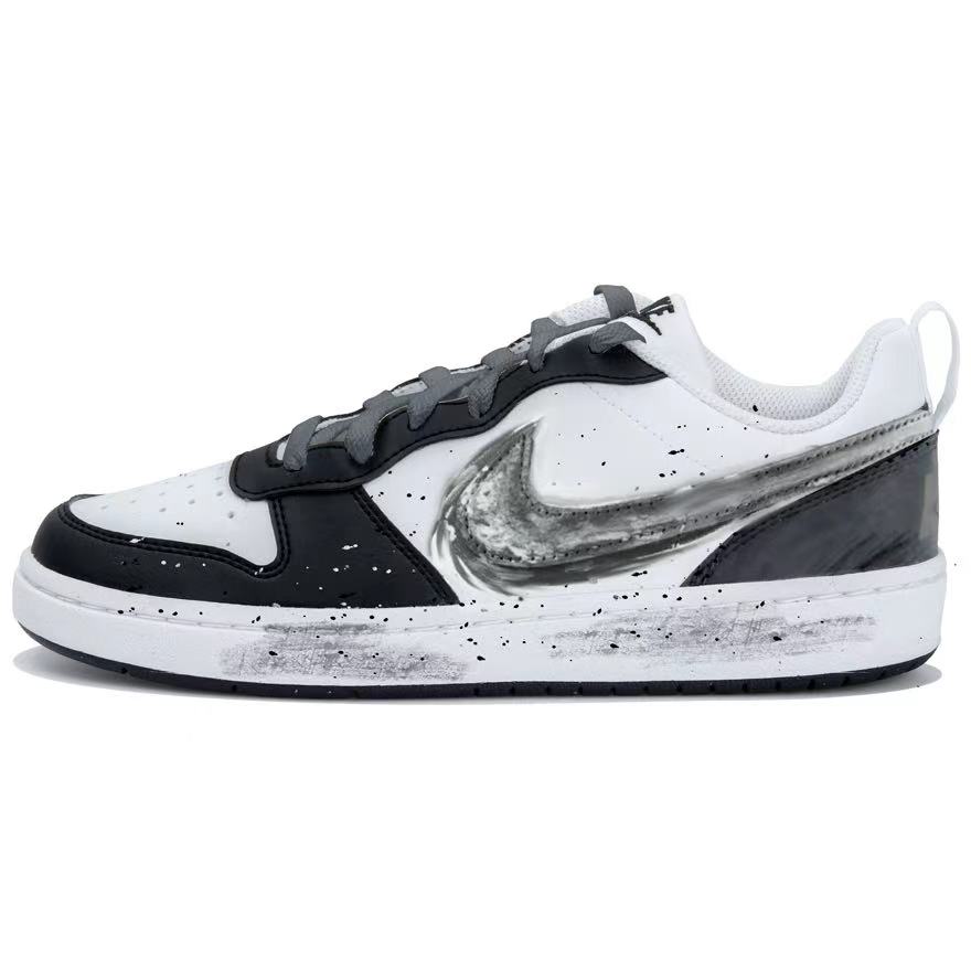 

Court Borough нескользящие устойчивые к истиранию низкие детские скейтбординг кроссовки серый подростки Nike, черный/белый