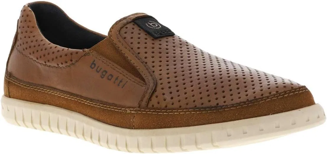 Лоферы кожаные BUGATTI leather loafers, Cognac