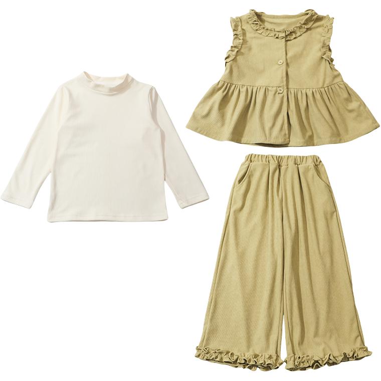 

Детский комплект из двух предметов: юбка и футболка с круглым вырезом, умеренно короткий PROTECTCAMEL, зеленый