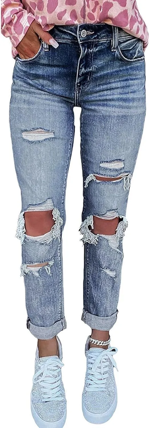 

Женские джинсы barrel с завышенной талией, деним, стрейч, прямые, с потертостями