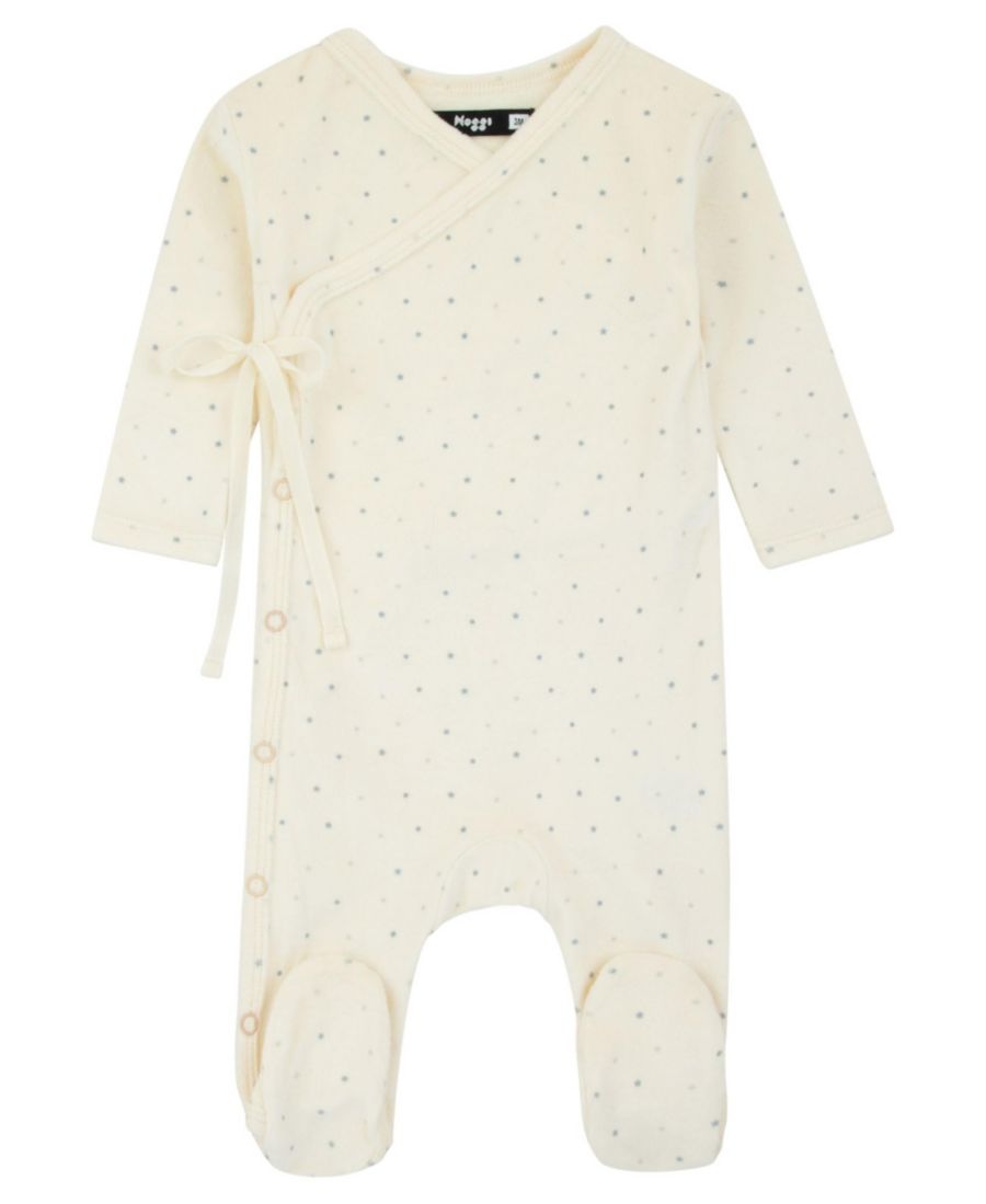 

Детский велюровый комбинезон с точечным узором NoggiWear, Ivory / blue