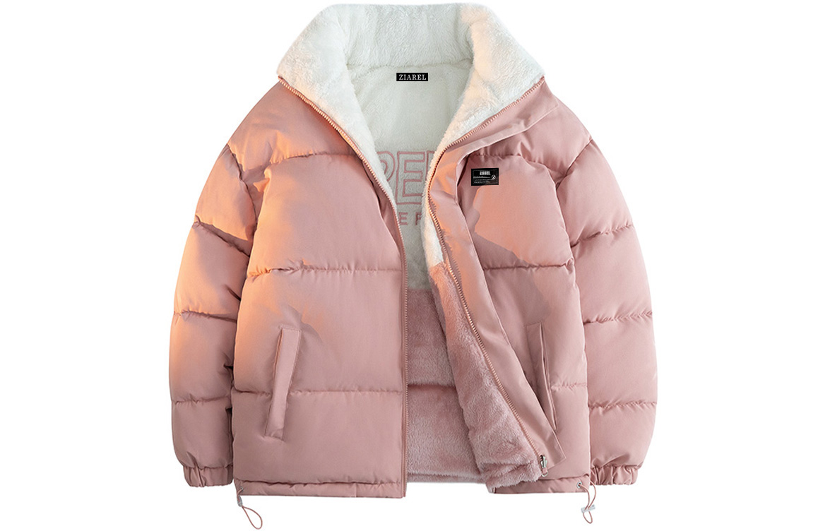 

Пуховик Unisex Stand Collar Thickened ZIAREL, розовый[removable logo]