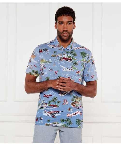 

Льняная рубашка-поло Classic fit Polo Ralph Lauren, синий