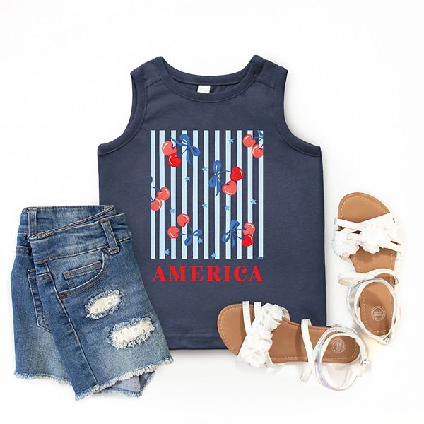Футболка America cherries stripe youth The Juniper Shop, White — фото 3