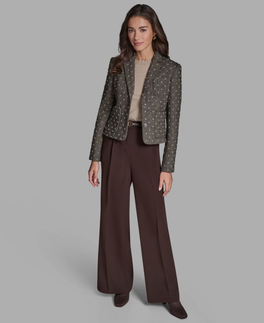 

Женская оригинальная куртка с двумя пуговицами и длинными рукавами BCBG, Black Multi