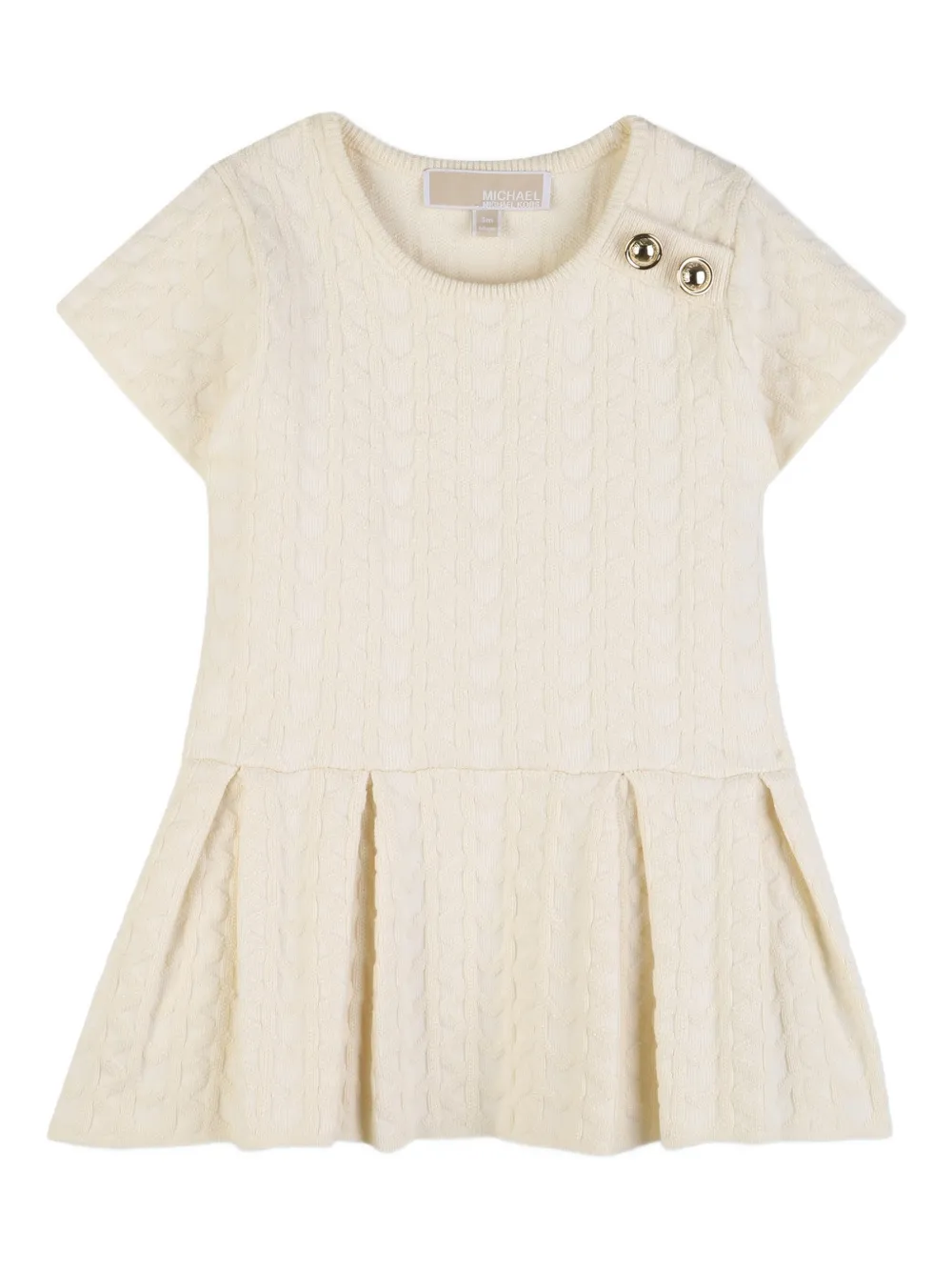 

Платье фактурной вязки с пуговицами Michael Kors Kids, бежевый