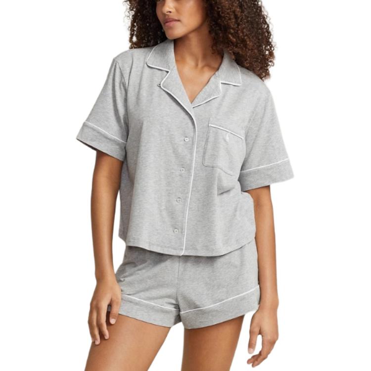 

Пижамы с застежкой на пуговицах и отделкой кантом Polo Ralph Lauren, серый