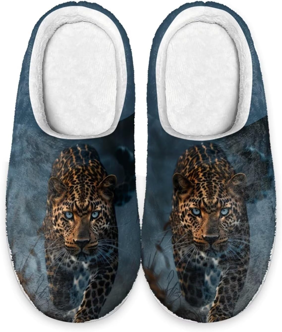 

Тапочки Xpyiqun для мужчин и женщин, зимние теплые домашние тапочки, нескользящие, мягкие и уютные, Cheetah