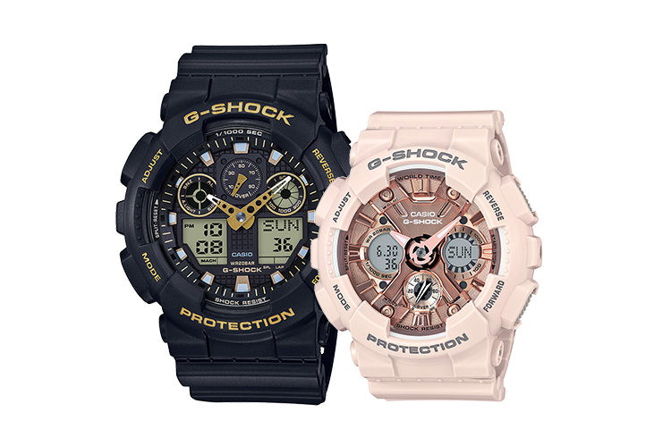 

Серые часы унисекс-парные Table Series CASIO, камуфляж/розовый