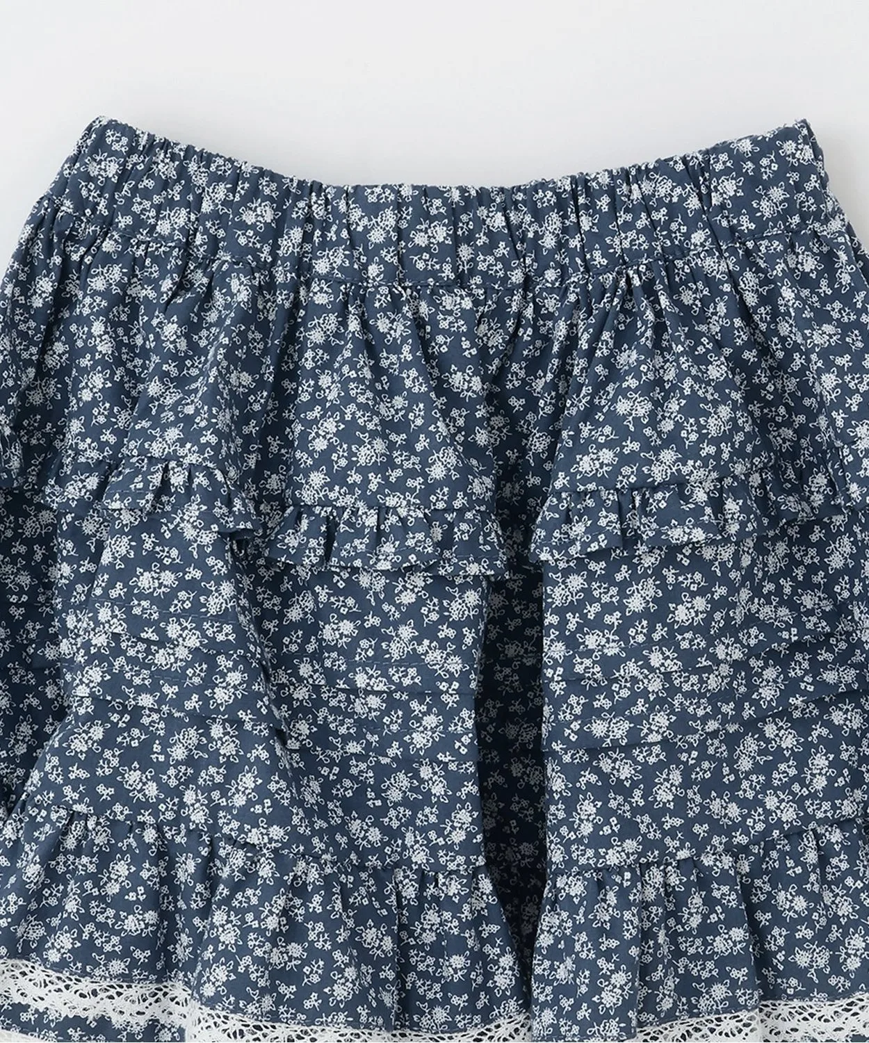 Многоярусная юбка с оборками Petit main, Navy blue — фото 4
