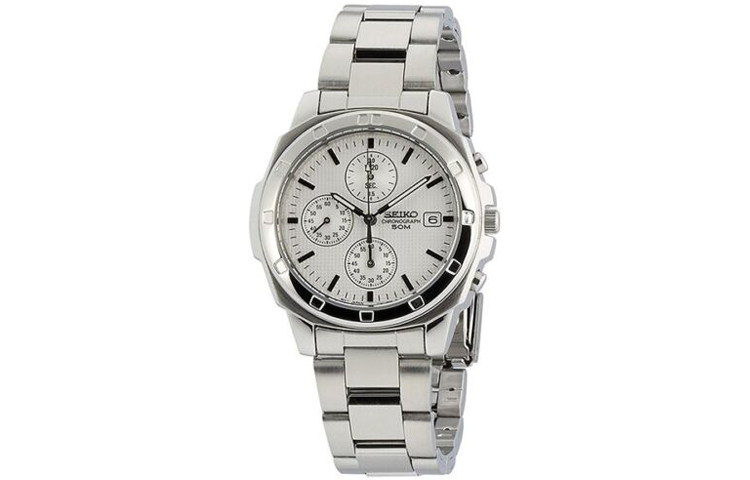 

SEIKO Часы Quartz Movement Stainless Steel Strap Watch Men's Watch White Dial SND187P, White Dial