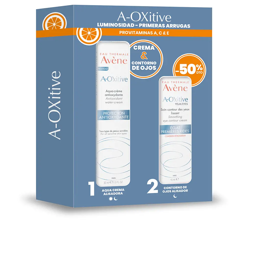 

Крем для лица a-oxitive aqua crema alisadora + ojos lote Avène, 2 шт.