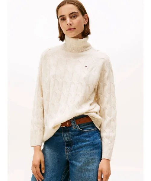 

Шерстяная водолазка Loose fit Tommy Hilfiger, белый