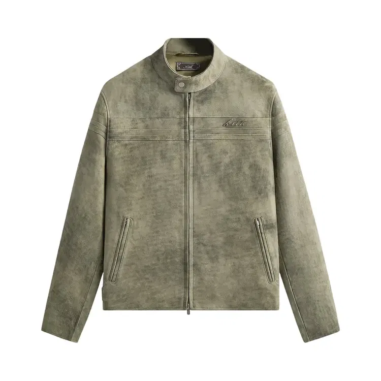 Мотоциклетная куртка Kith Washed Suede Rossi, светло-коричневый